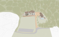 Hampshire House ariel view house grounds swimming pool George James Architects