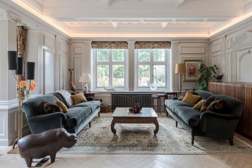 Edwardian manor refurbishment living room