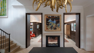 Grove hallway feature lighting refurbished Edwardian manor