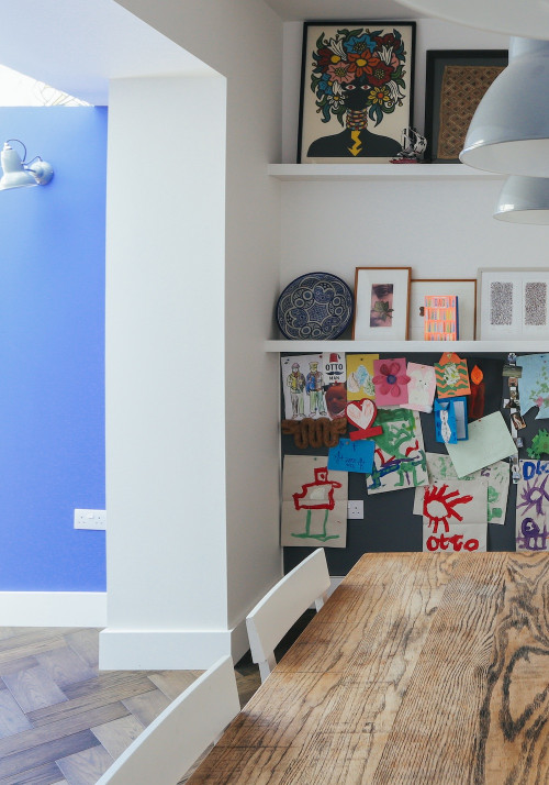 Thirsk Road kitchen wall with kids art detail