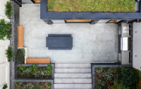 Contemporary London extension George James Architects drone shot