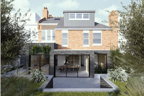 London contemporary extension glazed terrace