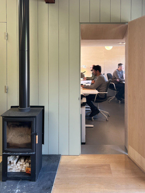 Studio with log burner