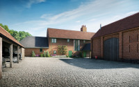 Contemporary Farmhouse yard Herefordshire